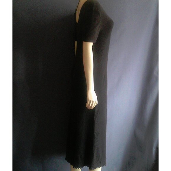 TSE Gray Taupe V-Neck Heavy Cashmere Tie in Back Sweater Dress L - Picture 7 of 12